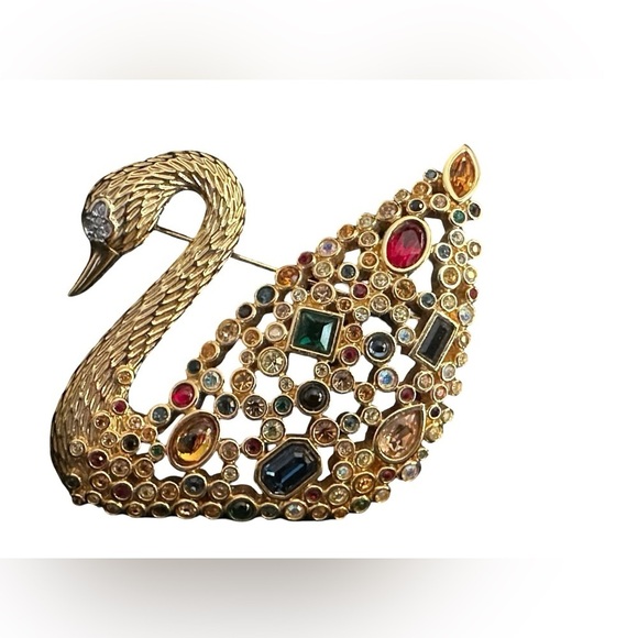 Swarovski Jewelry - Swarovski Swarovski Centenary Swan Pin Brooch, 1995, Austrian